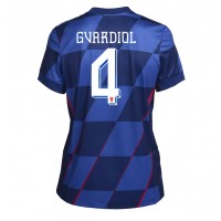 Camisa de Futebol Croácia Josko Gvardiol #4 Equipamento Secundário Mulheres Europeu 2024 Manga Curta